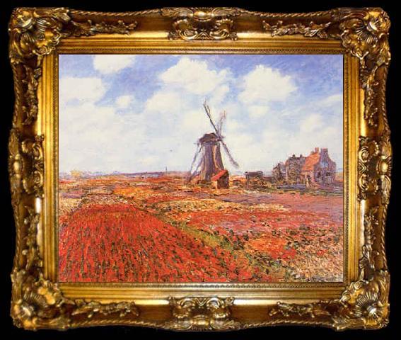 framed  Claude Monet Tulip Fields with Windmill, ta009-2